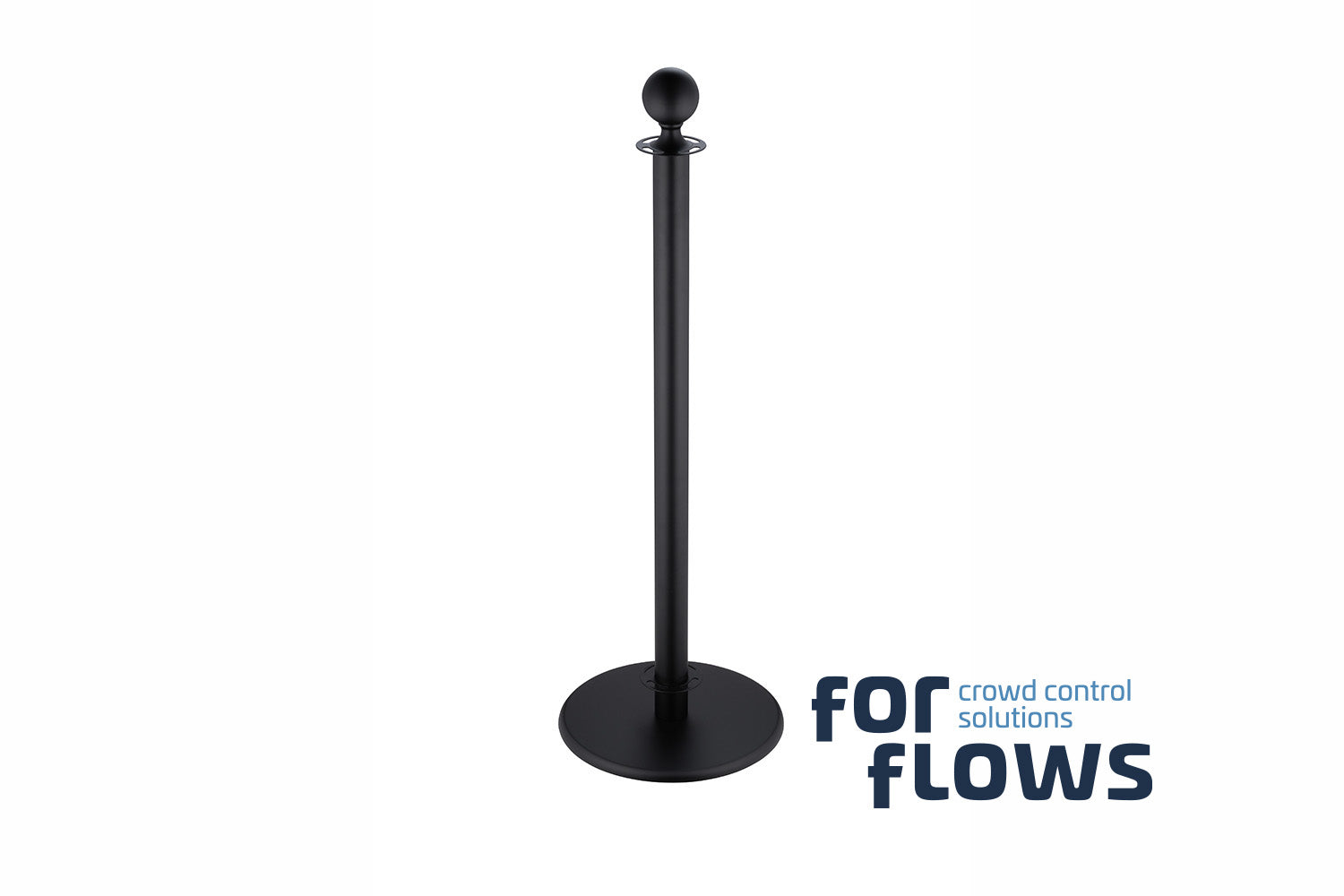 ForFlows Gala Absperrpfosten | Kugelkopf - Schwarz | Rote Teppiche