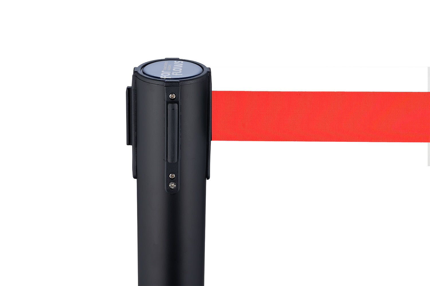ForFlows Solid Absperrpfosten | Schwarz - Gurtband Rot