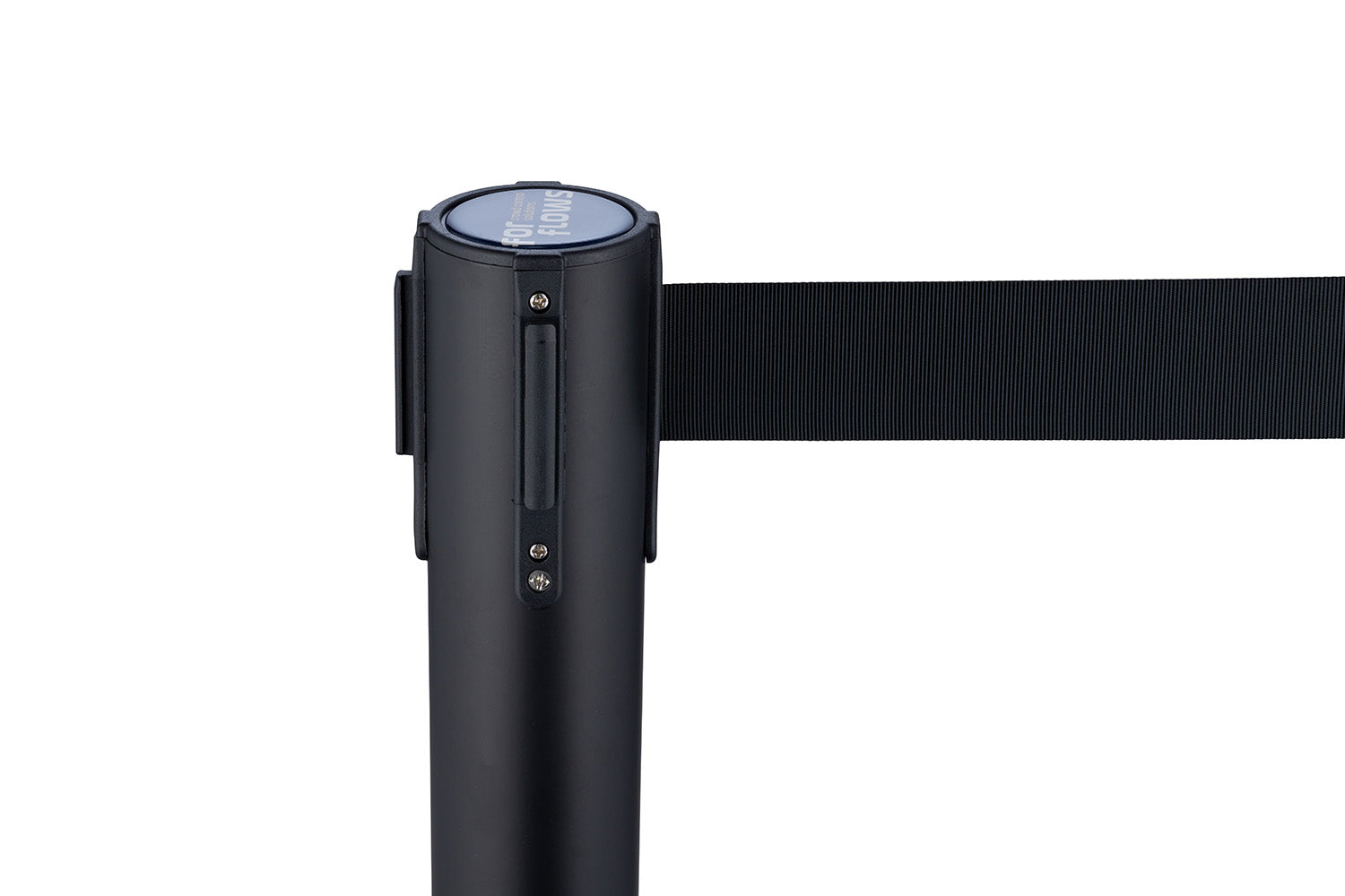 ForFlows Solid Absperrpfosten | Schwarz - Gurtband Schwarz