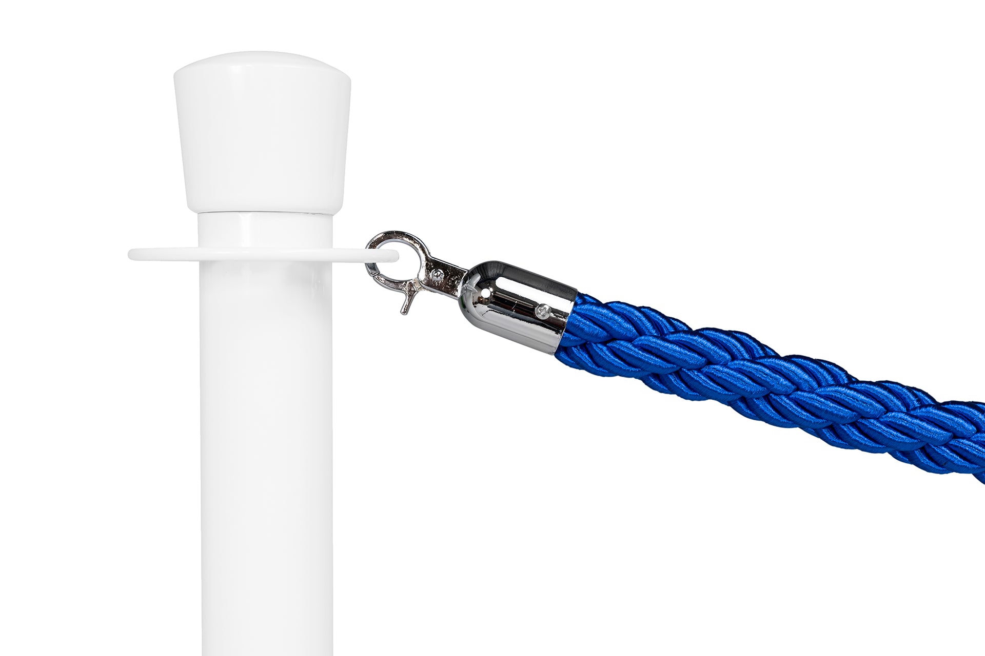 Gedrehtes Absperrseil | Blau - Chrom | Rote Teppiche