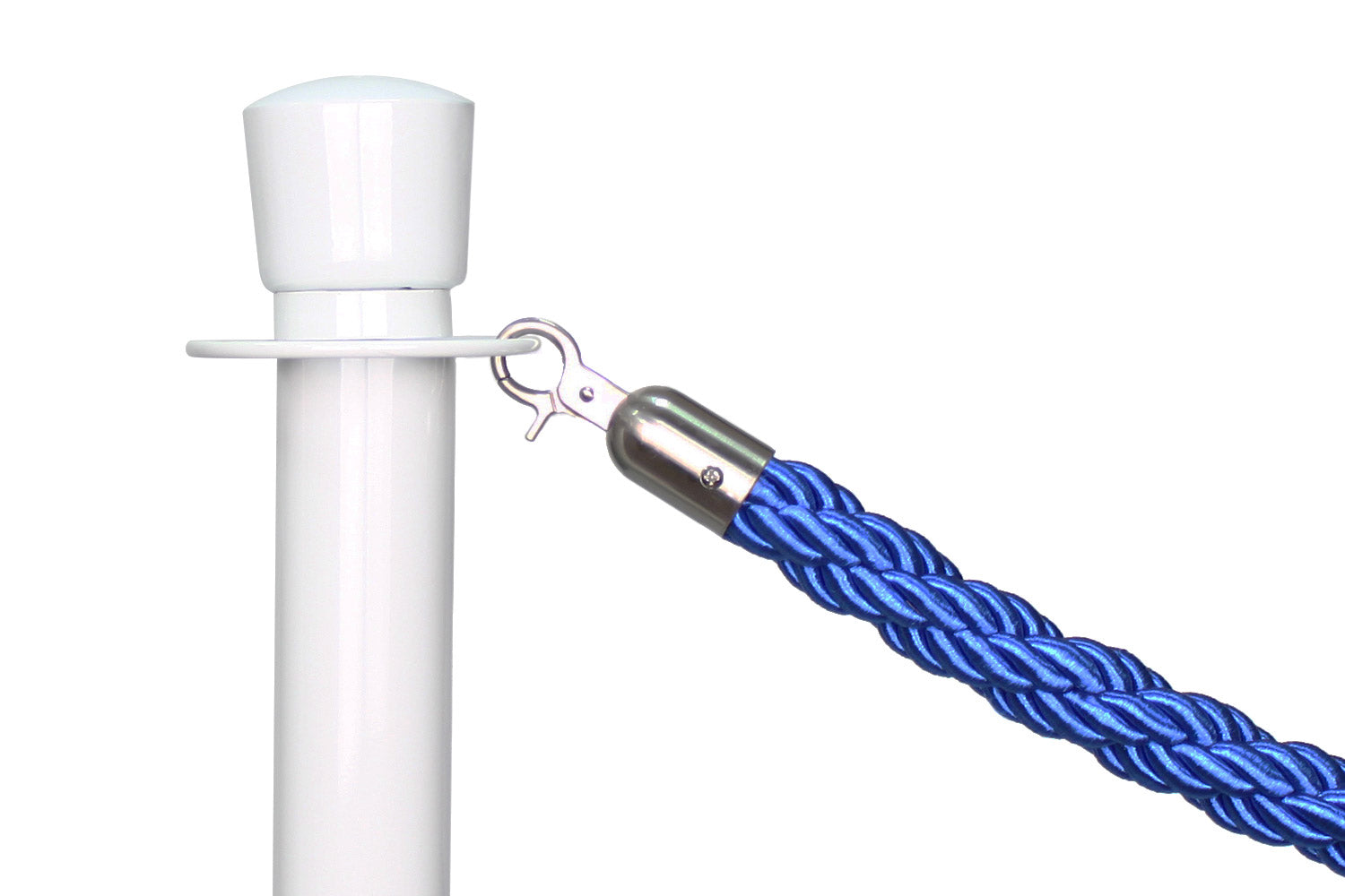 Gedrehtes Absperrseil | Blau - Gebürstet Chrom | Rote Teppiche