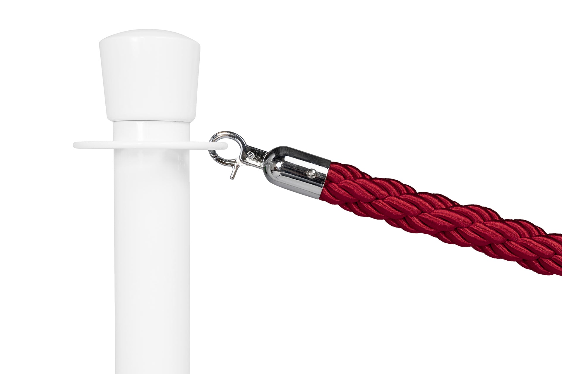 Gedrehtes Absperrseil | Bordeaux - Chrom | Rote Teppiche