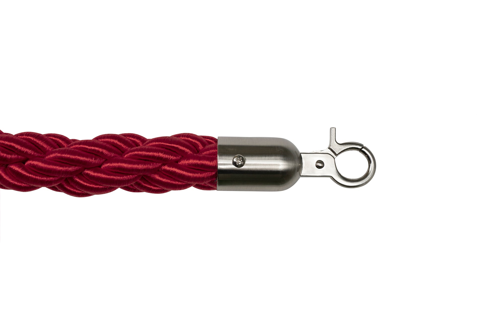Gedrehtes Absperrseil | Bordeaux - Gebürstet Chrom | Rote Teppiche