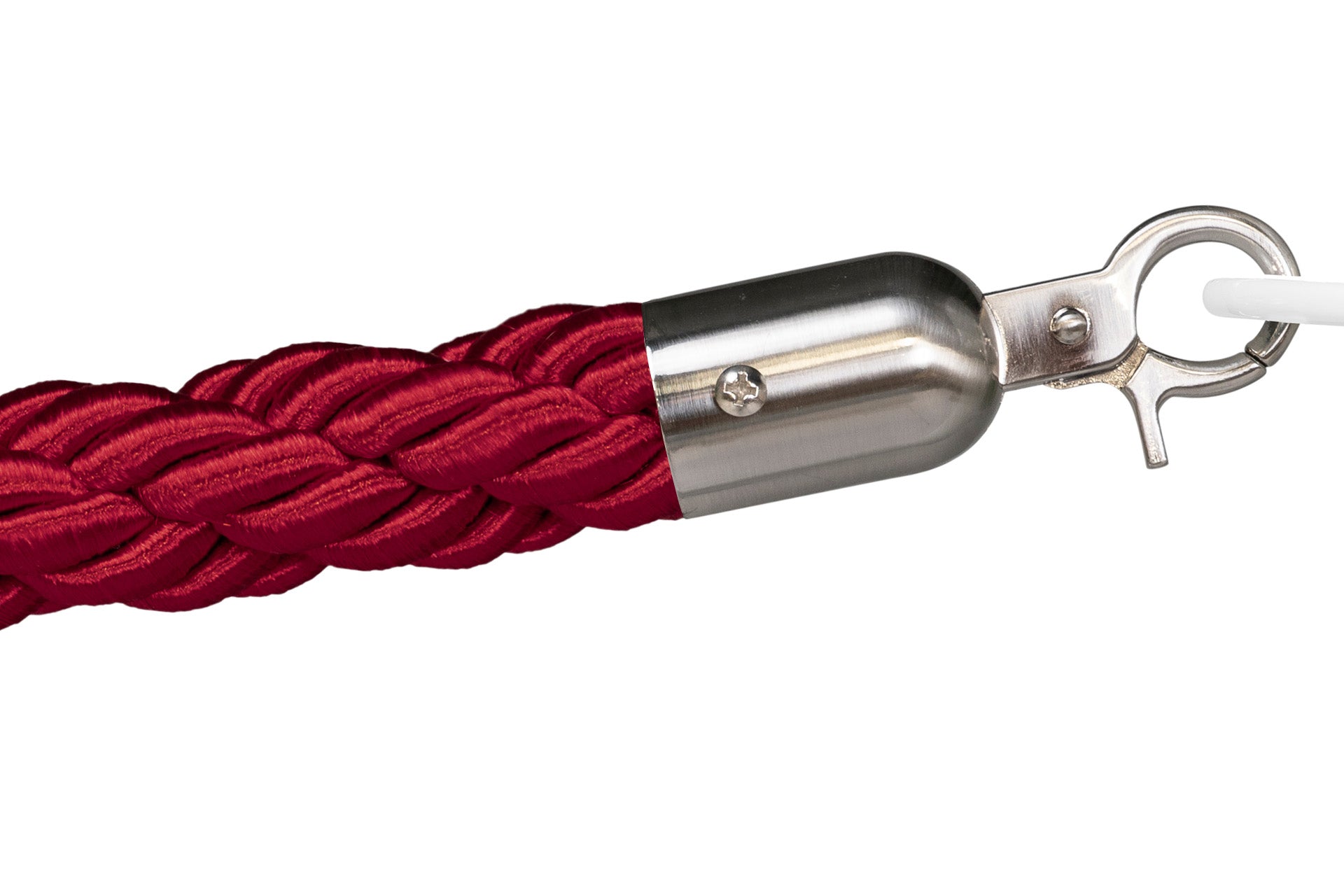 Gedrehtes Absperrseil | Bordeaux - Gebürstet Chrom | Rote Teppiche