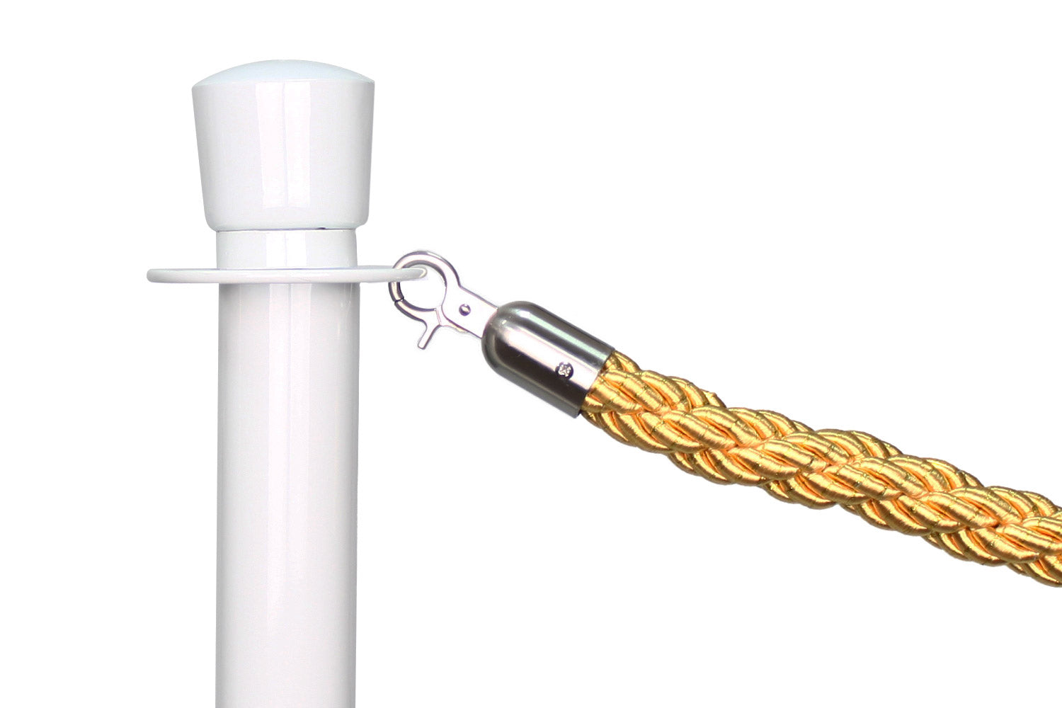 Gedrehtes Absperrseil | Gold - Gebürstet Chrom | Rote Teppiche