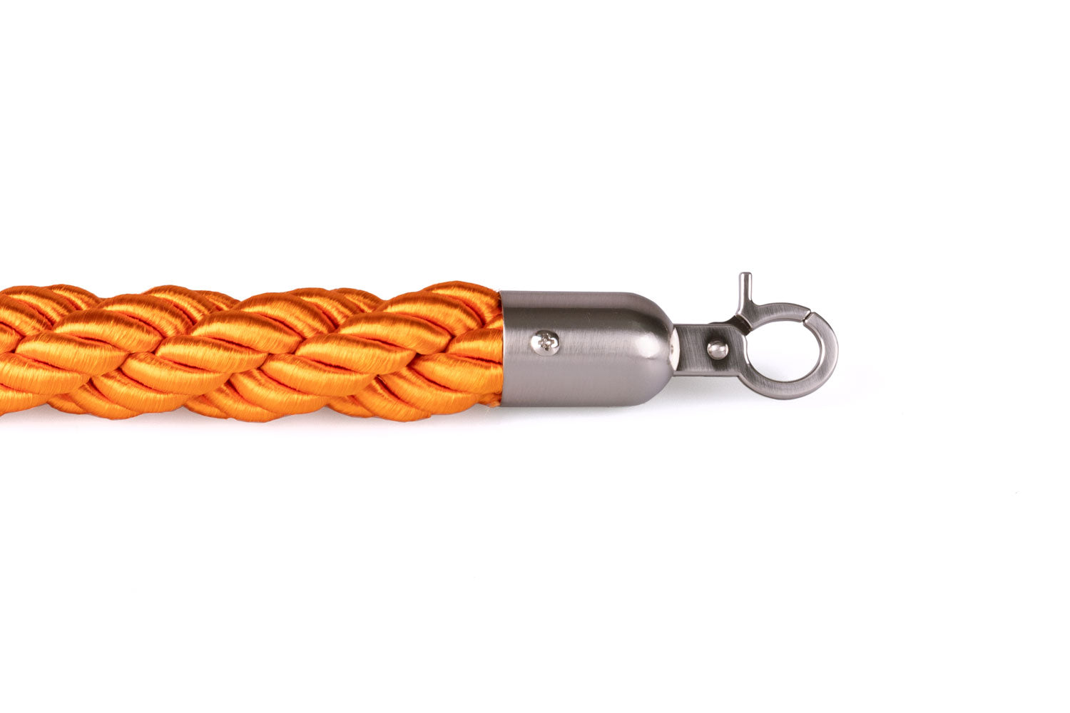 Gedrehtes Absperrseil | Orange - Gebürstet Chrom | Rote Teppiche