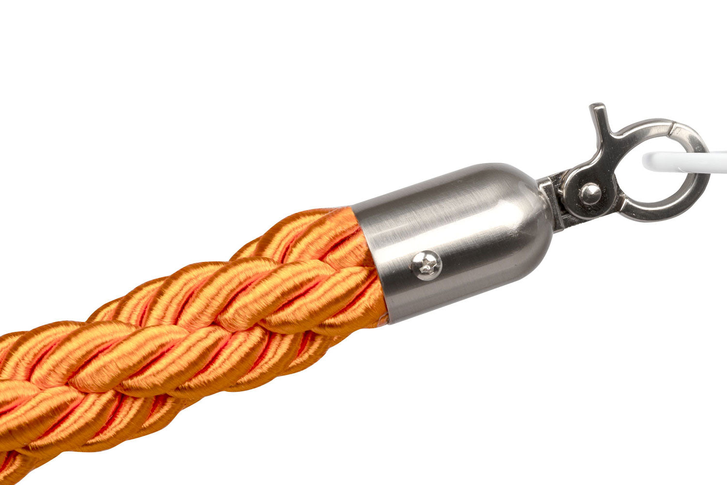 Gedrehtes Absperrseil | Orange - Gebürstet Chrom | Rote Teppiche