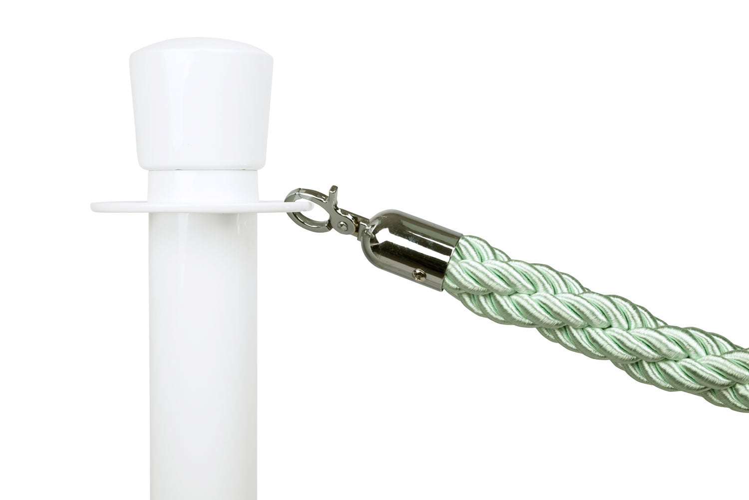 Gedrehtes Absperrseil | Pistazie - Chrom | Rote Teppiche