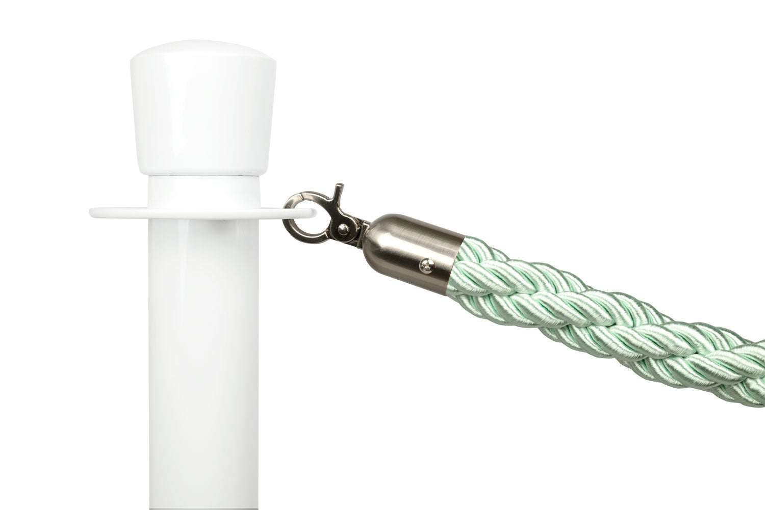 Gedrehtes Absperrseil | Pistazie - Gebürstet Chrom | Rote Teppiche