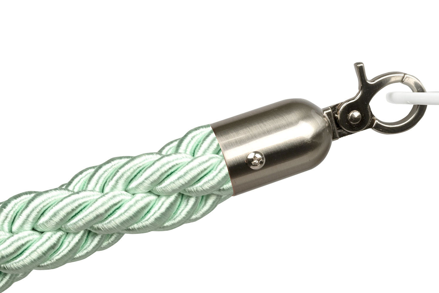 Gedrehtes Absperrseil | Pistazie - Gebürstet Chrom | Rote Teppiche