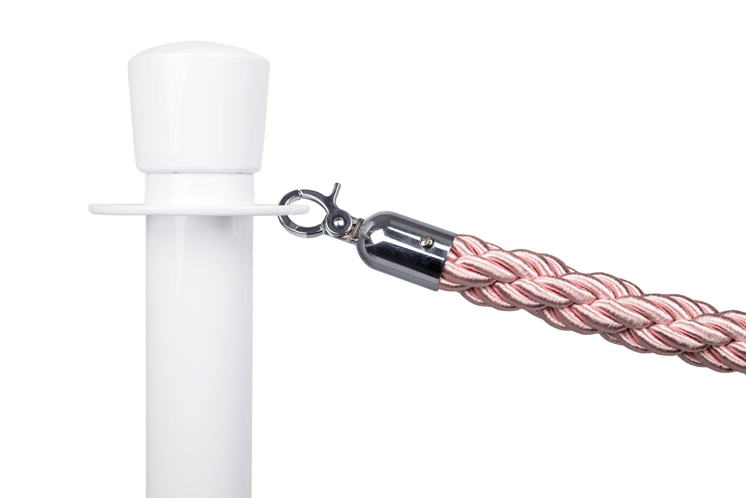 Gedrehtes Absperrseil | Rosa - Chrom | Rote Teppiche