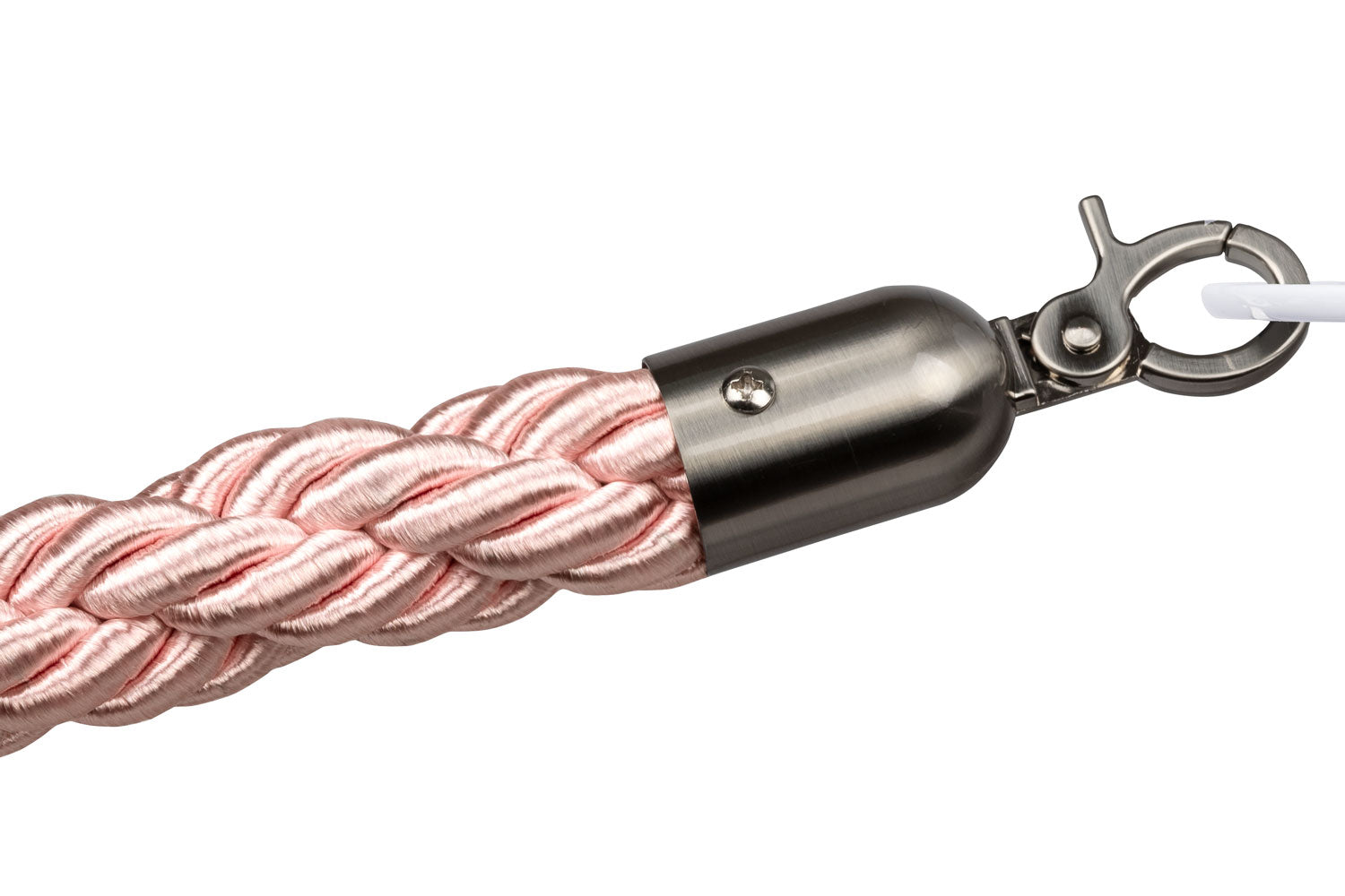 Gedrehtes Absperrseil | Rosa - Gebürstet Chrom | Rote Teppiche