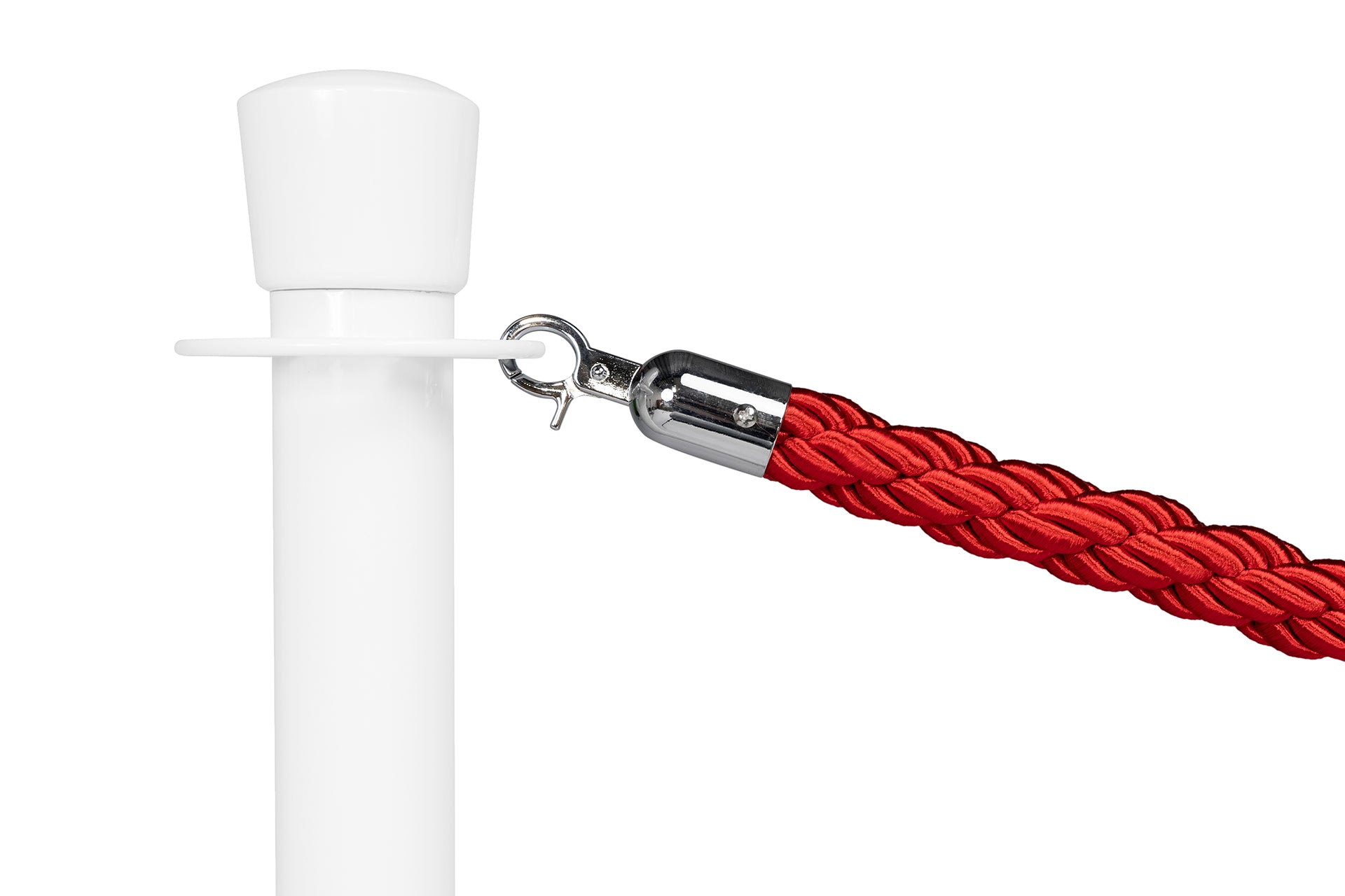 Gedrehtes Absperrseil | Rot - Chrom | Rote Teppiche