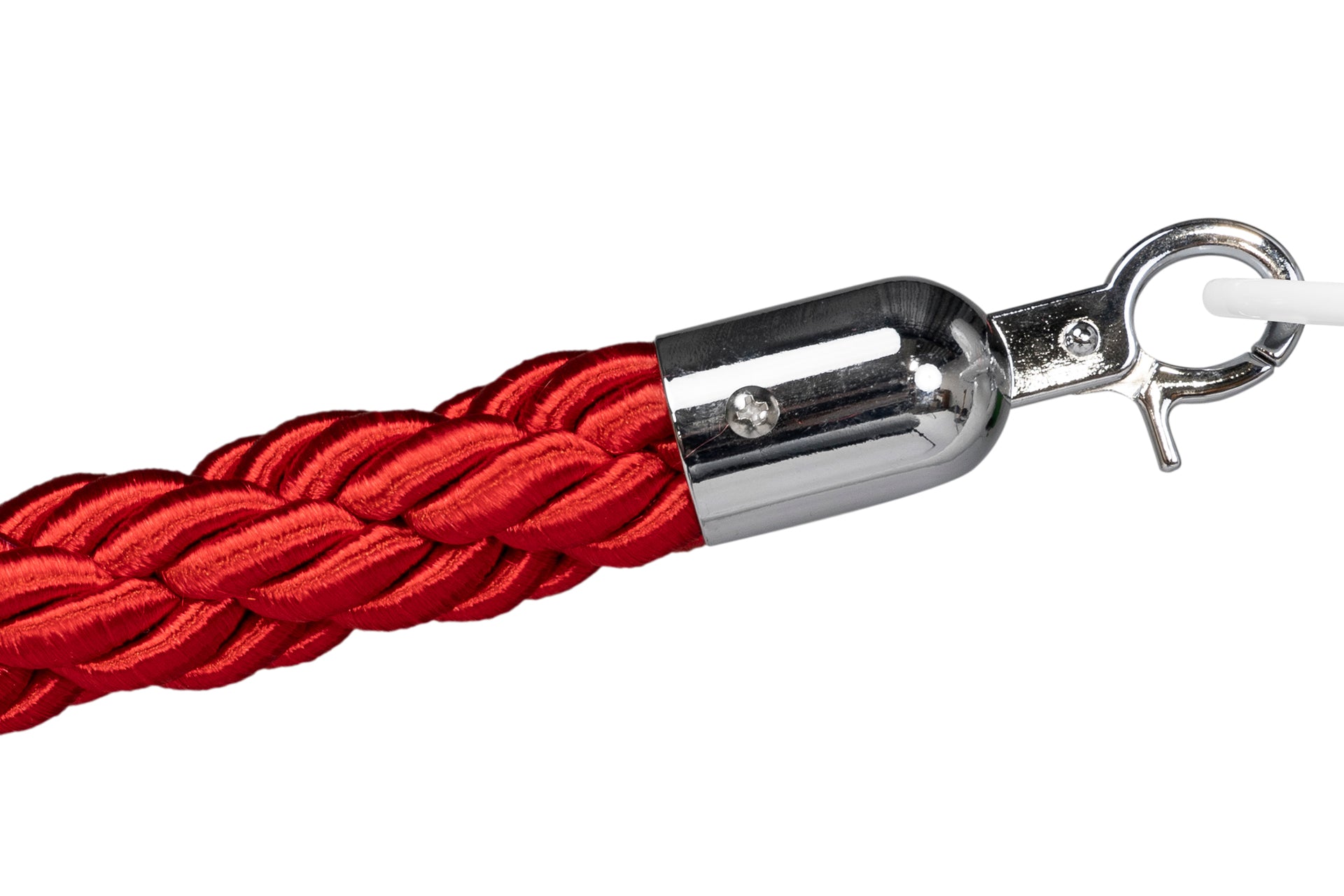 Gedrehtes Absperrseil | Rot - Chrom | Rote Teppiche