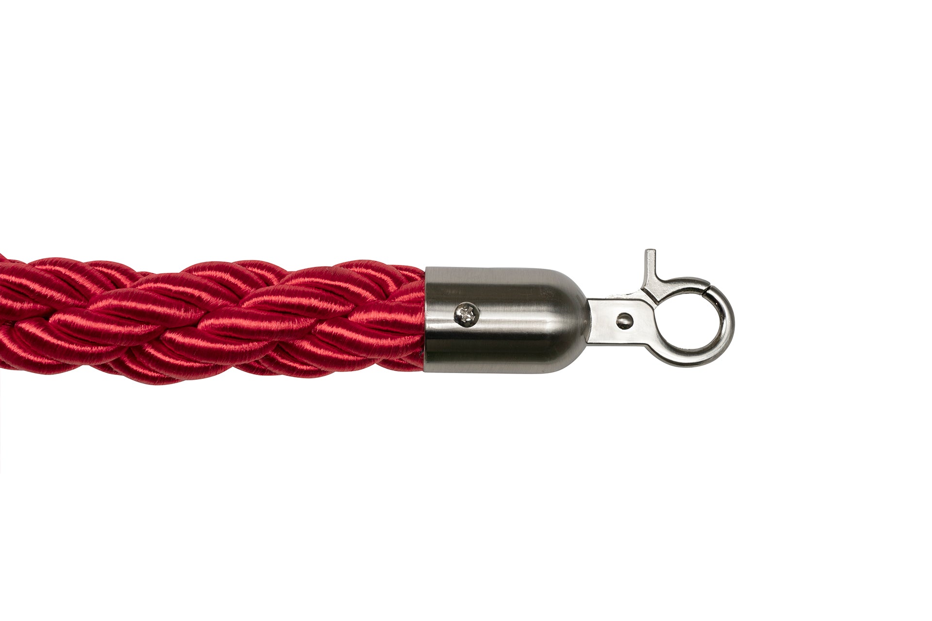 Gedrehtes Absperrseil | Rot - Gebürstet Chrom | Rote Teppiche