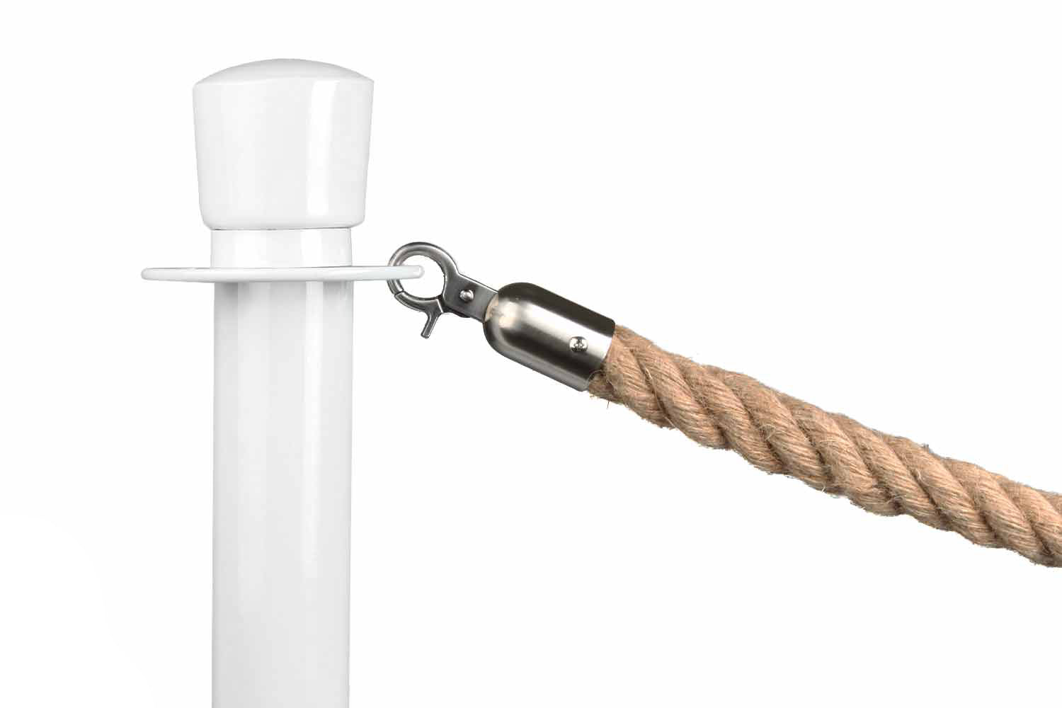 Gedrehtes Absperrseil | Schiffstau - Gebürstet Chrom | Rote Teppiche