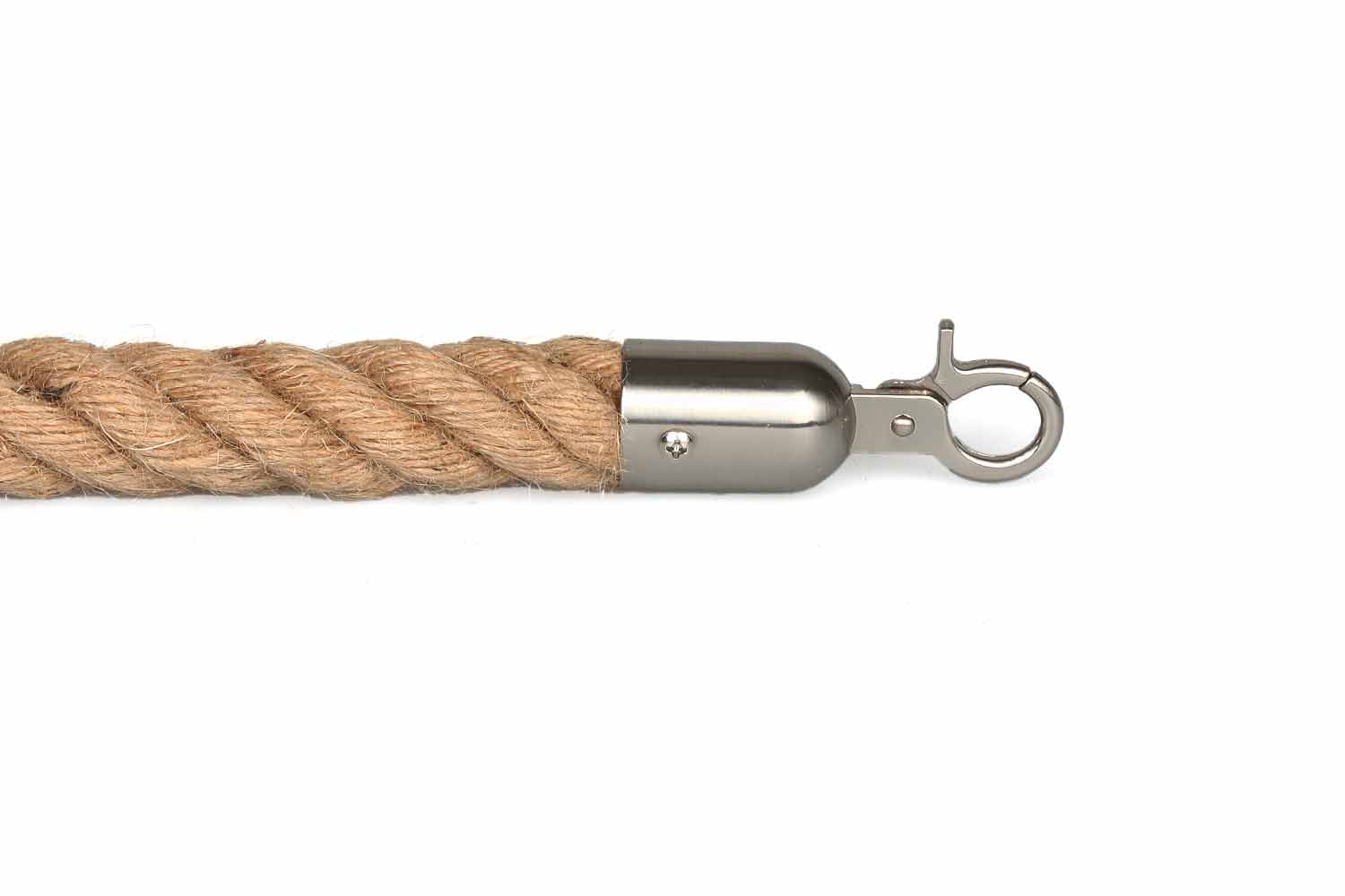 Gedrehtes Absperrseil | Schiffstau - Gebürstet Chrom | Rote Teppiche