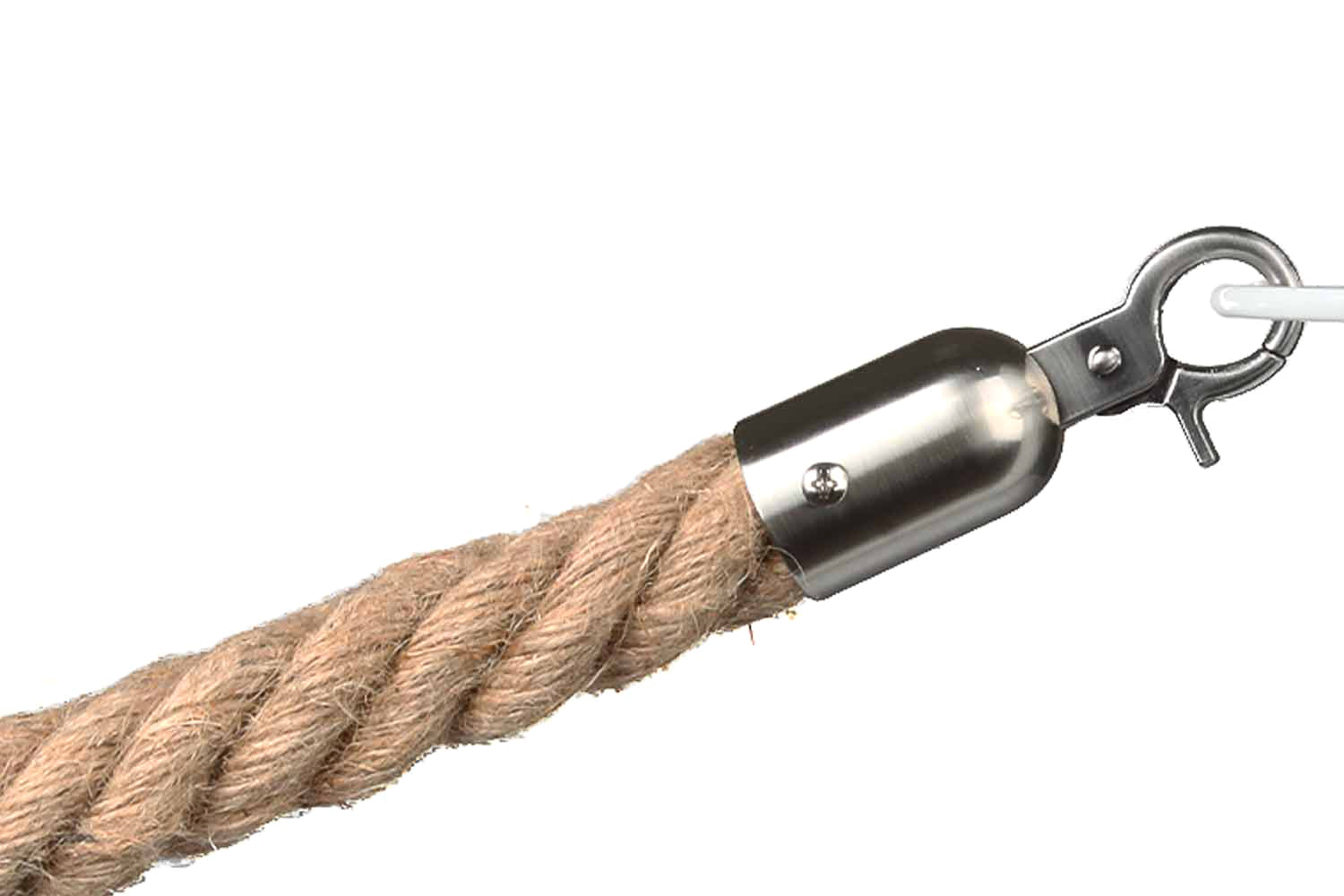 Gedrehtes Absperrseil | Schiffstau - Gebürstet Chrom | Rote Teppiche