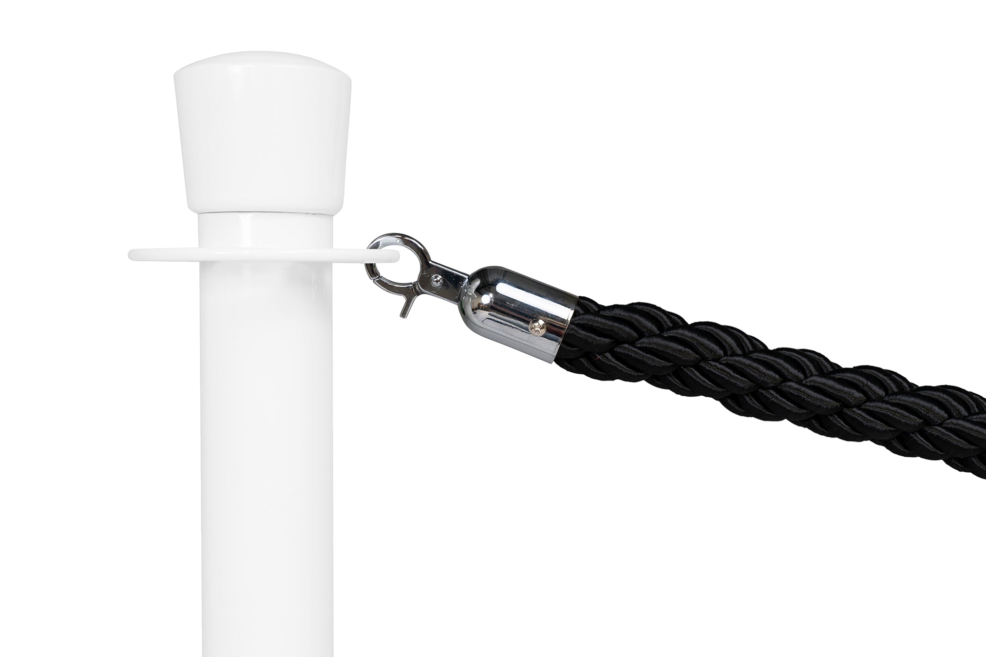 Gedrehtes Absperrseil | Schwarz - Chrom | Rote Teppiche