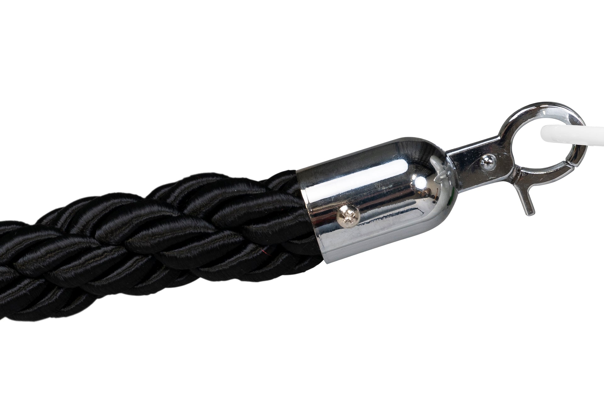 Gedrehtes Absperrseil | Schwarz - Chrom | Rote Teppiche