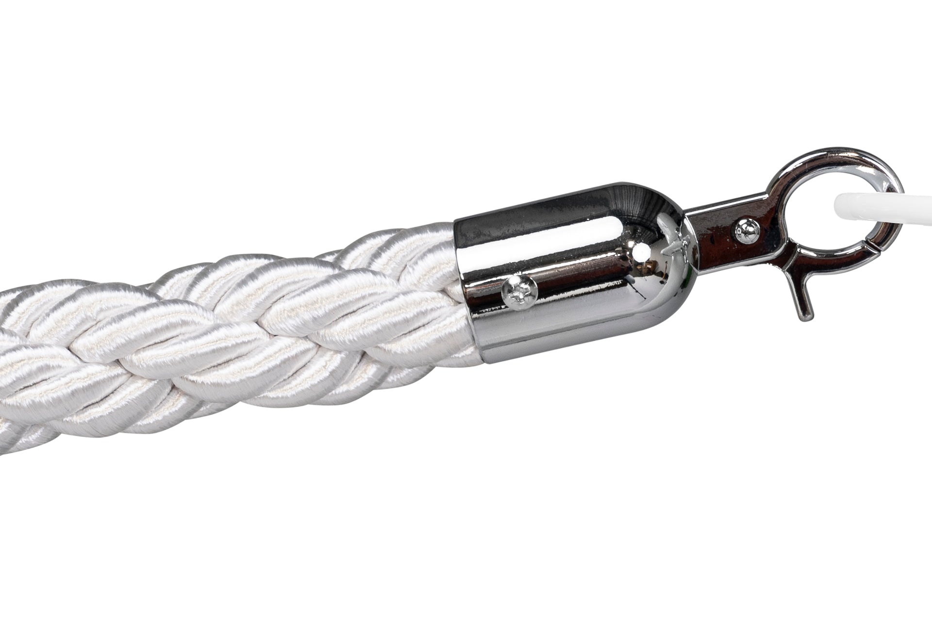 Gedrehtes Absperrseil | Weiß - Chrom | Rote Teppiche