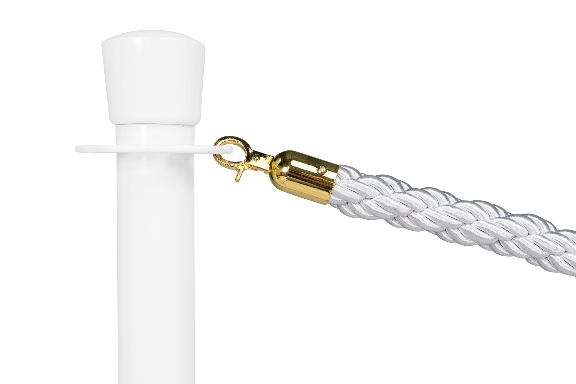 Gedrehtes Absperrseil | Weiß - Messing | Rote Teppiche