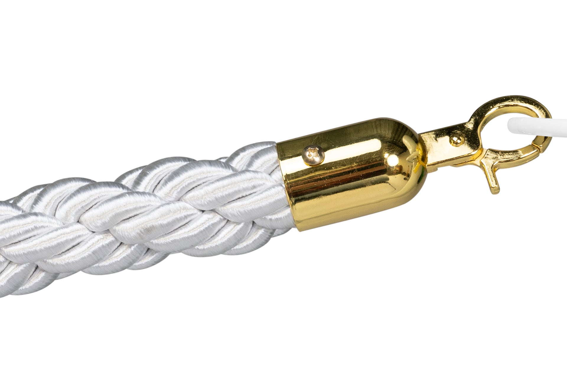 Gedrehtes Absperrseil | Weiß - Messing | Rote Teppiche