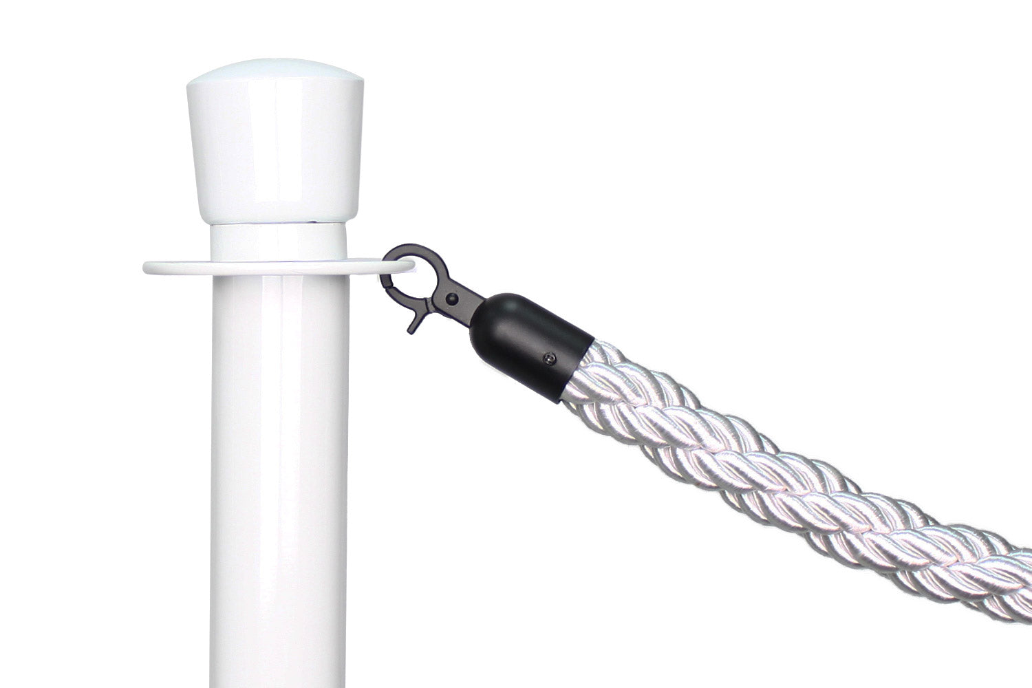 Gedrehtes Absperrseil | Weiß - Schwarz | Rote Teppiche