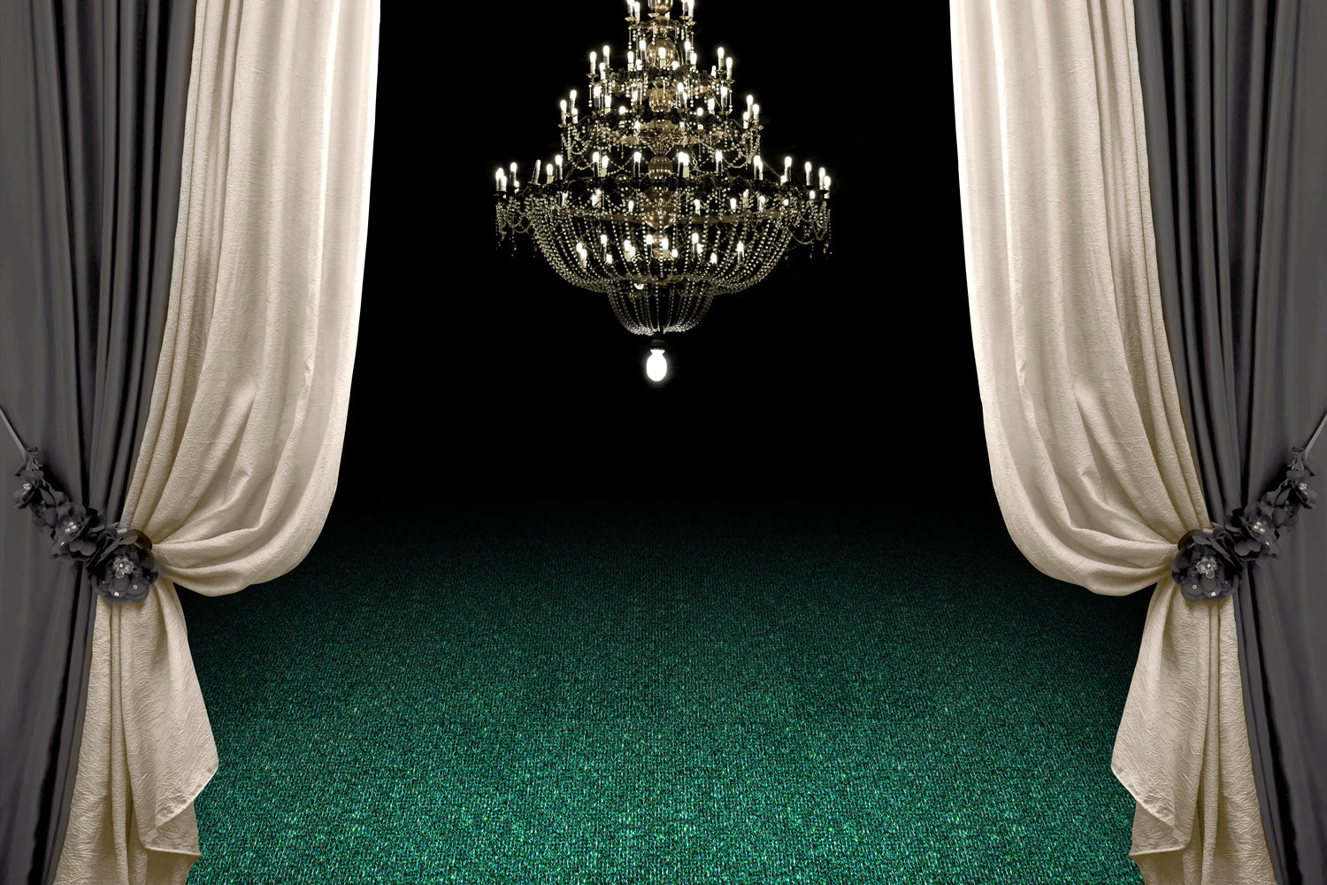 Glitzer Eventteppich SunriseC | Col. 14 - Blau + Grün | Rote Teppiche