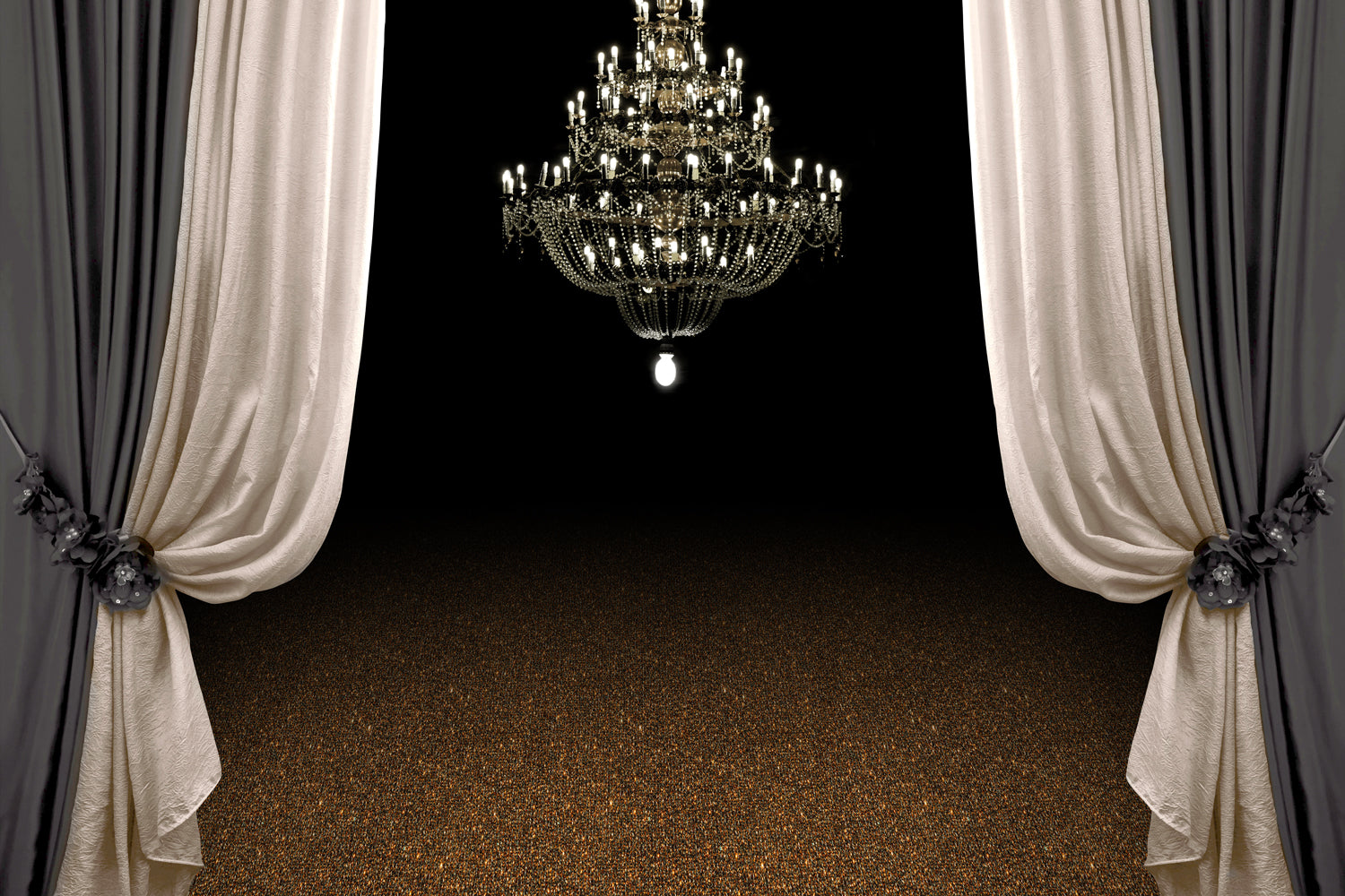 Glitzer Eventteppich SunriseC | Col. 18 - Gold + Silber | Rote Teppiche