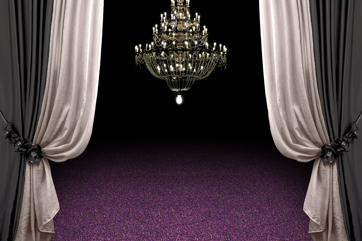 Glitzer Eventteppich SunriseC | Col. 30 - Lila + Silber | Rote Teppiche