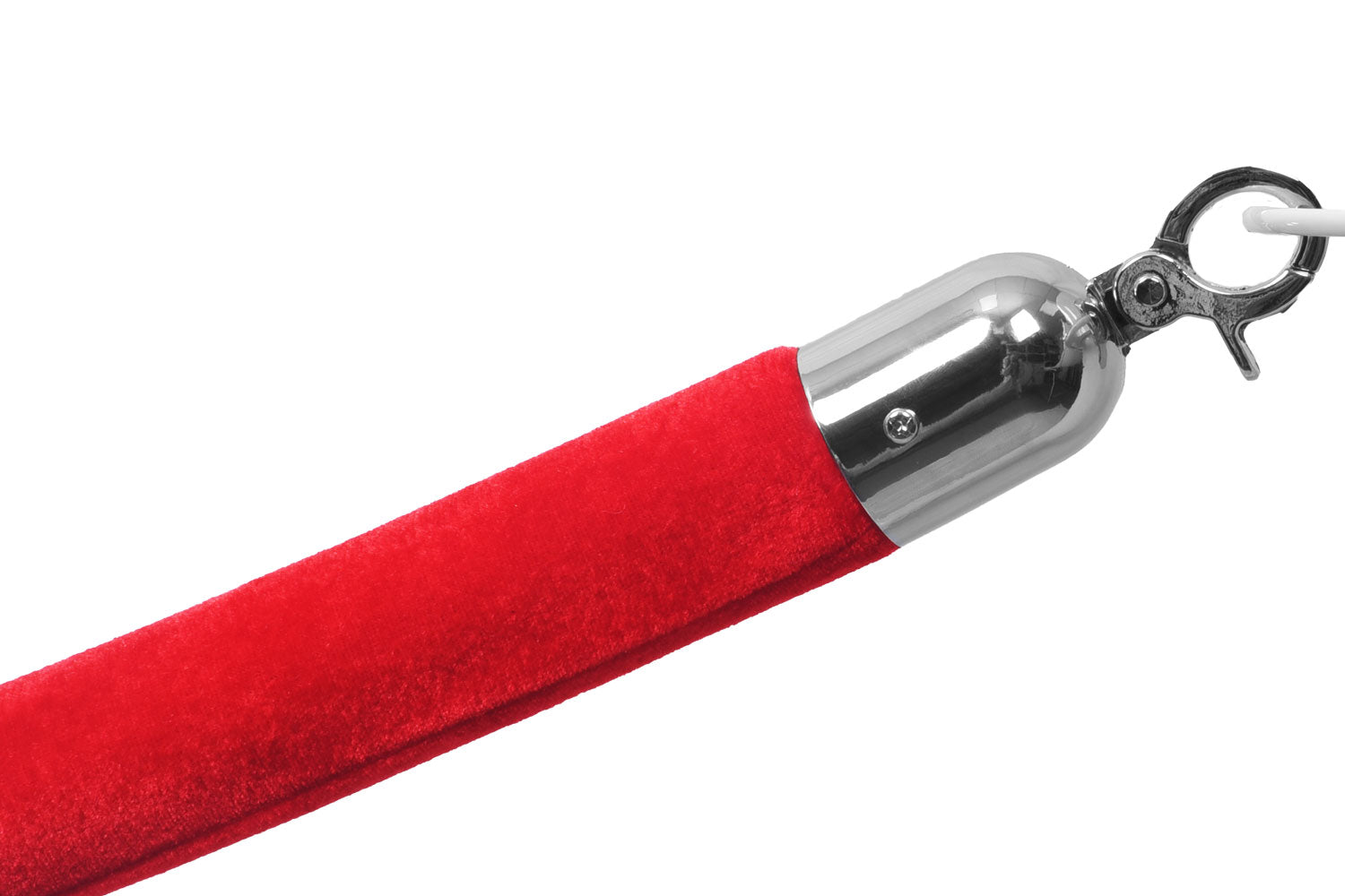 Luxuriöses Absperrseil aus Velours | Rot - Chrom | Rote Teppiche