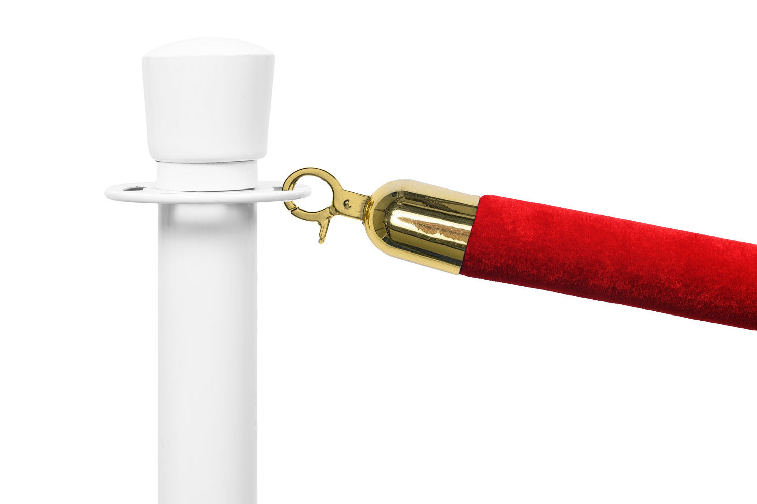 Luxuriöses Absperrseil aus Velours | Rot - Messing | Rote Teppiche