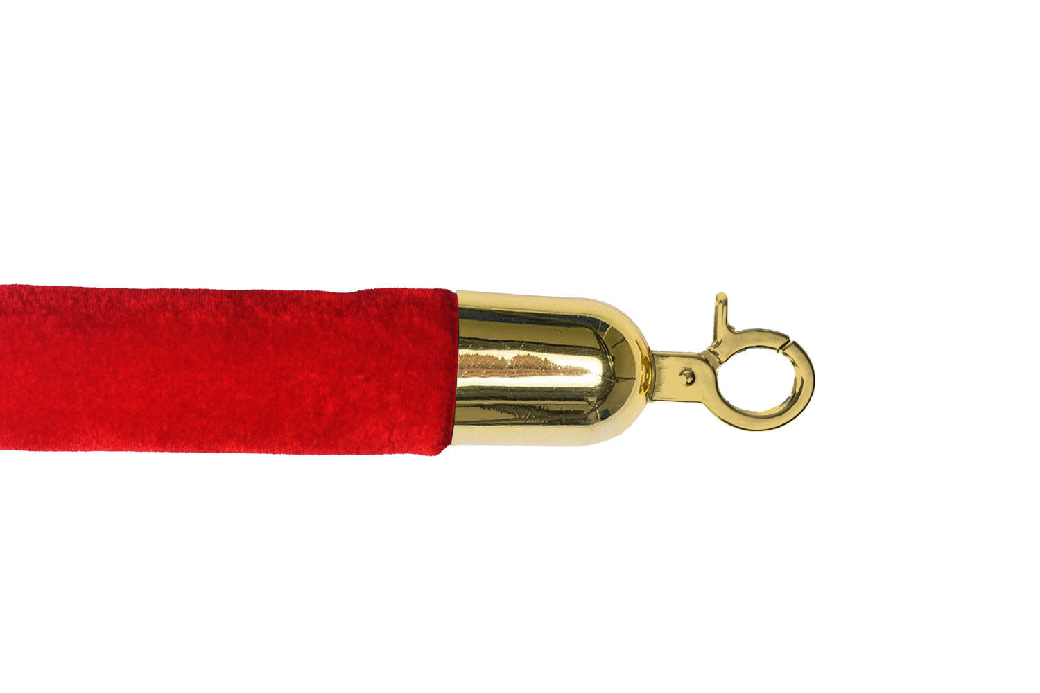 Luxuriöses Absperrseil aus Velours | Rot - Messing | Rote Teppiche
