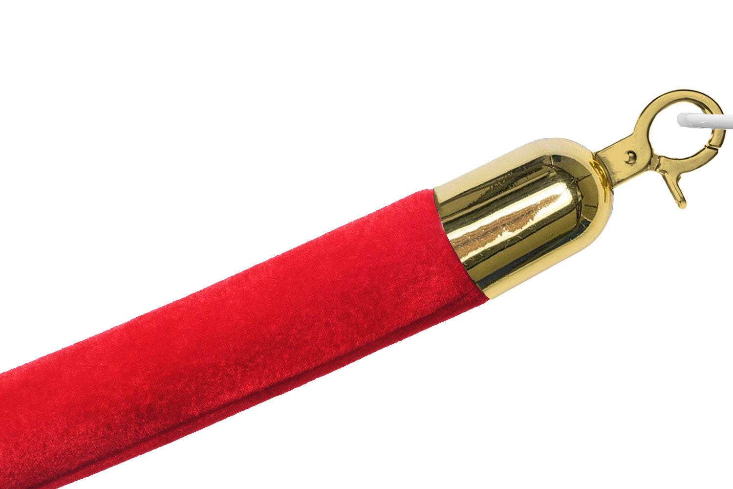 Luxuriöses Absperrseil aus Velours | Rot - Messing | Rote Teppiche