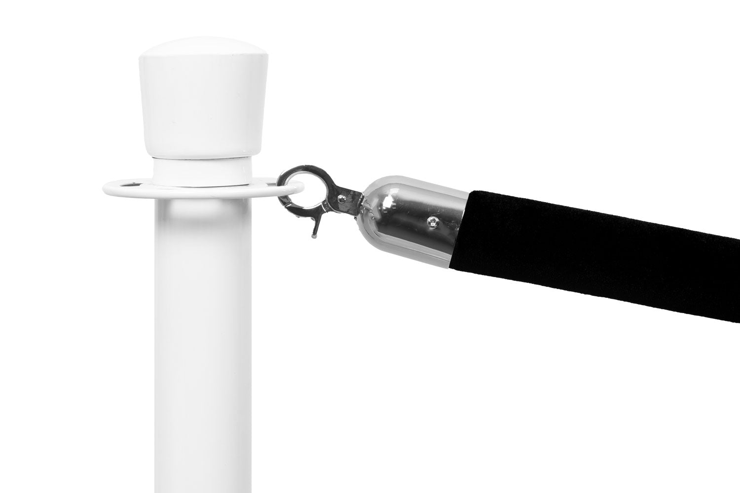 Luxuriöses Absperrseil aus Velours | Schwarz - Chrom | Rote Teppiche