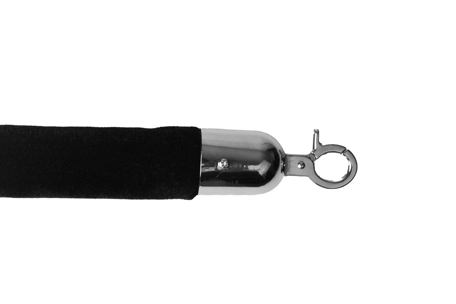 Luxuriöses Absperrseil aus Velours | Schwarz - Chrom | Rote Teppiche