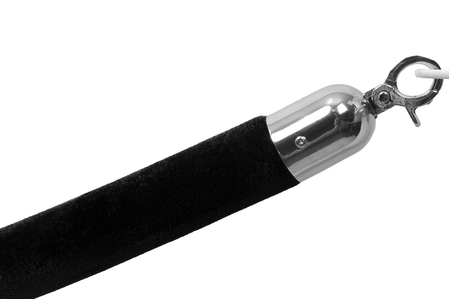 Luxuriöses Absperrseil aus Velours | Schwarz - Chrom | Rote Teppiche