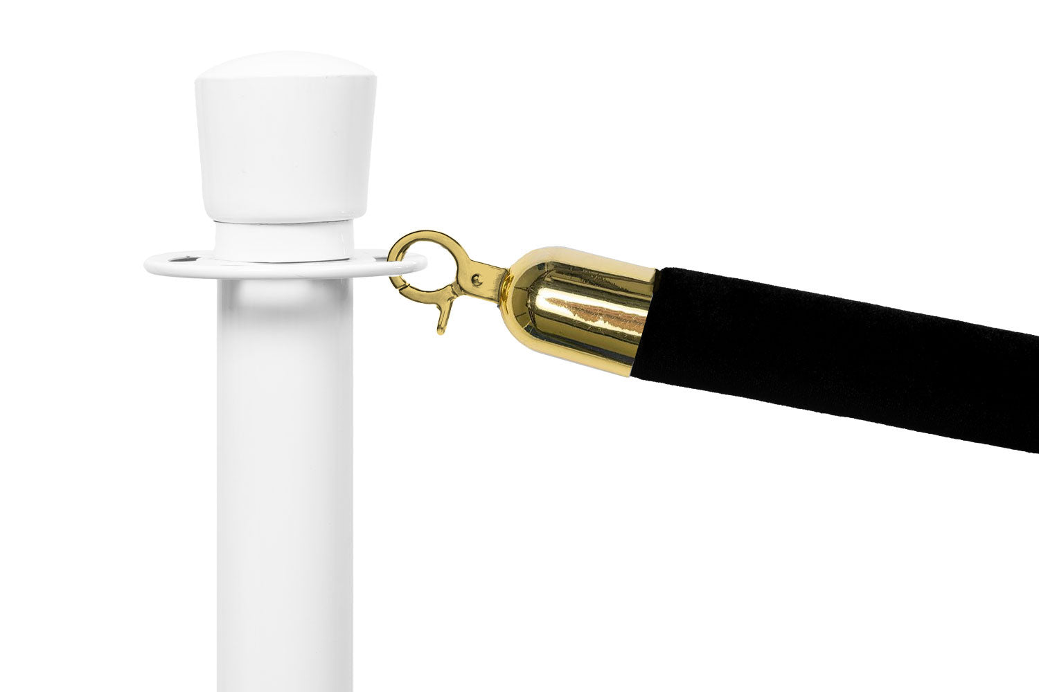 Luxuriöses Absperrseil aus Velours | Schwarz - Messing | Rote Teppiche