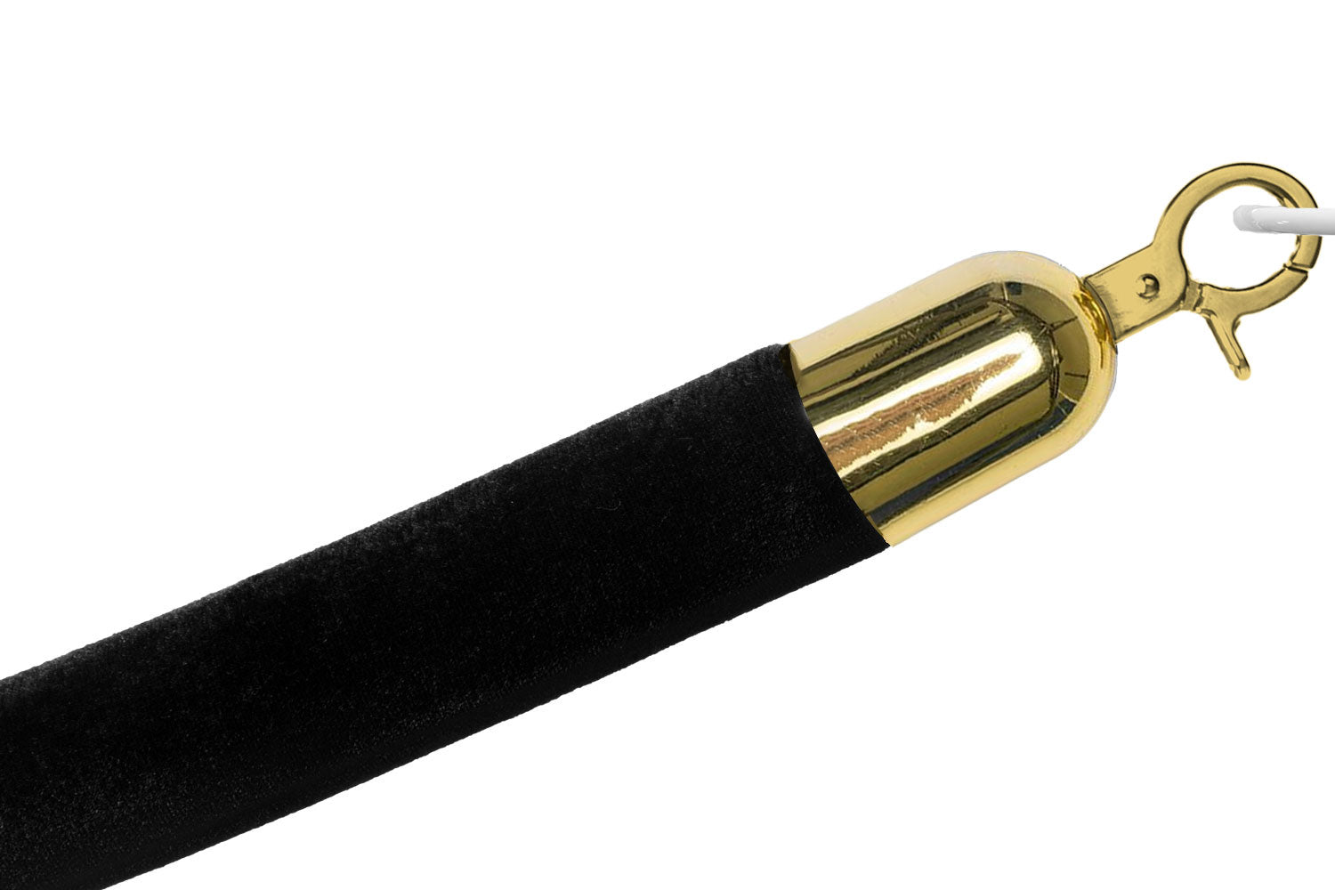 Luxuriöses Absperrseil aus Velours | Schwarz - Messing | Rote Teppiche