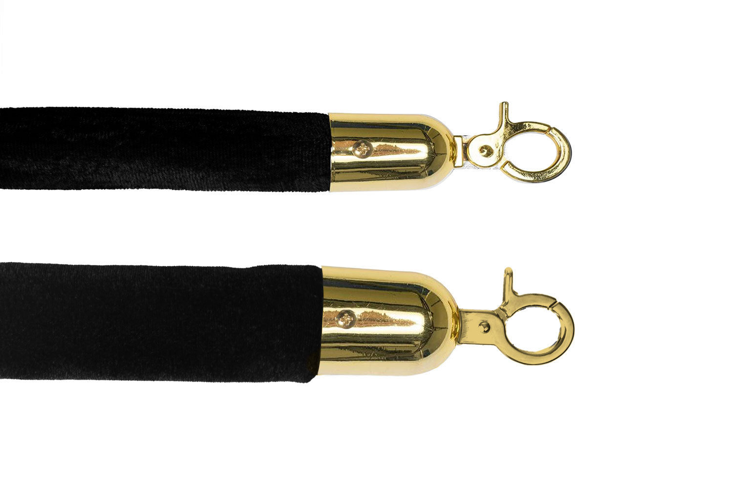 Luxuriöses Absperrseil aus Velours | Schwarz - Messing | Rote Teppiche