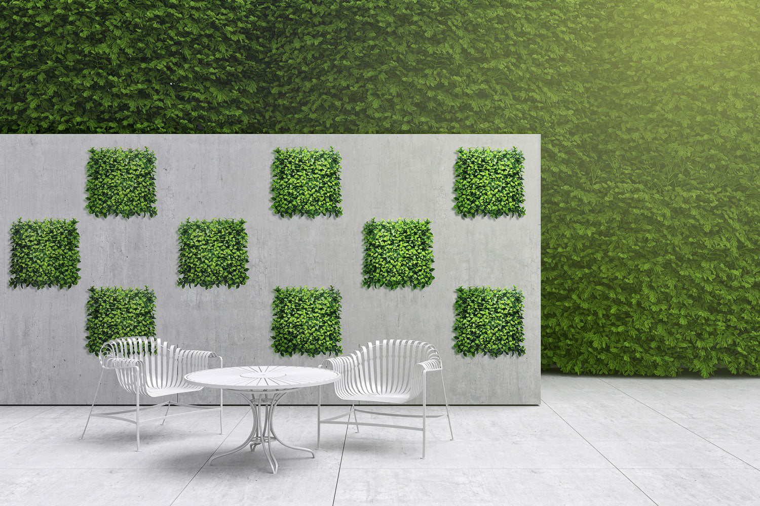 Modulare Kunstpflanzen-Hecke | Fresh Light | Rote Teppiche