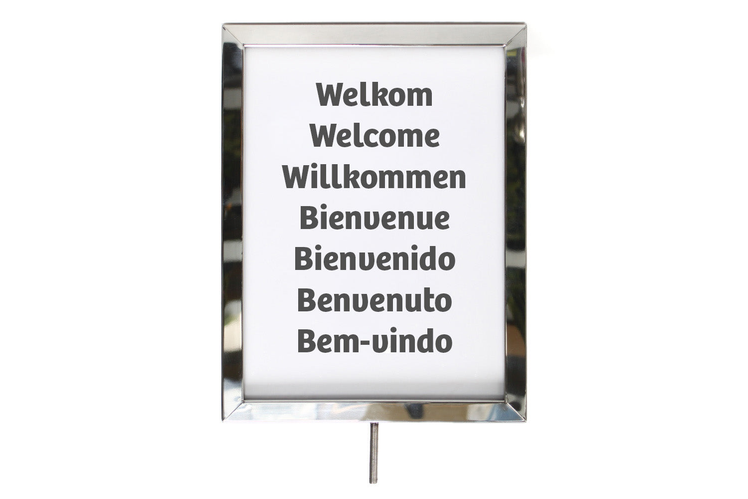 Posterrahmen A4 hoch für Seil | Chrom | Rote Teppiche