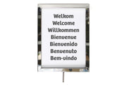 Posterrahmen A4 hoch für Seil | Chrom | Rote Teppiche
