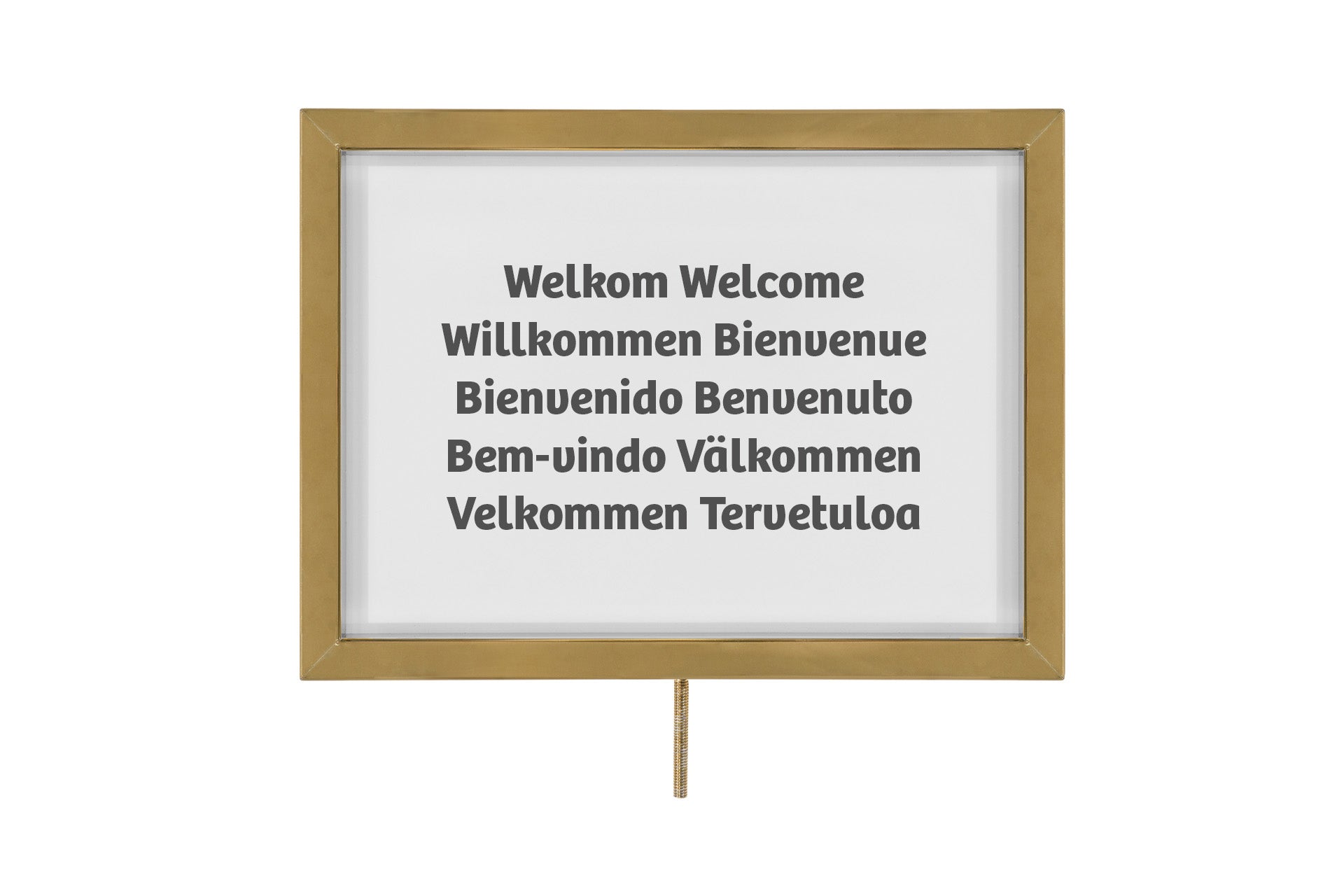 Posterrahmen A4 quer für Seil - Messing | Rote Teppiche