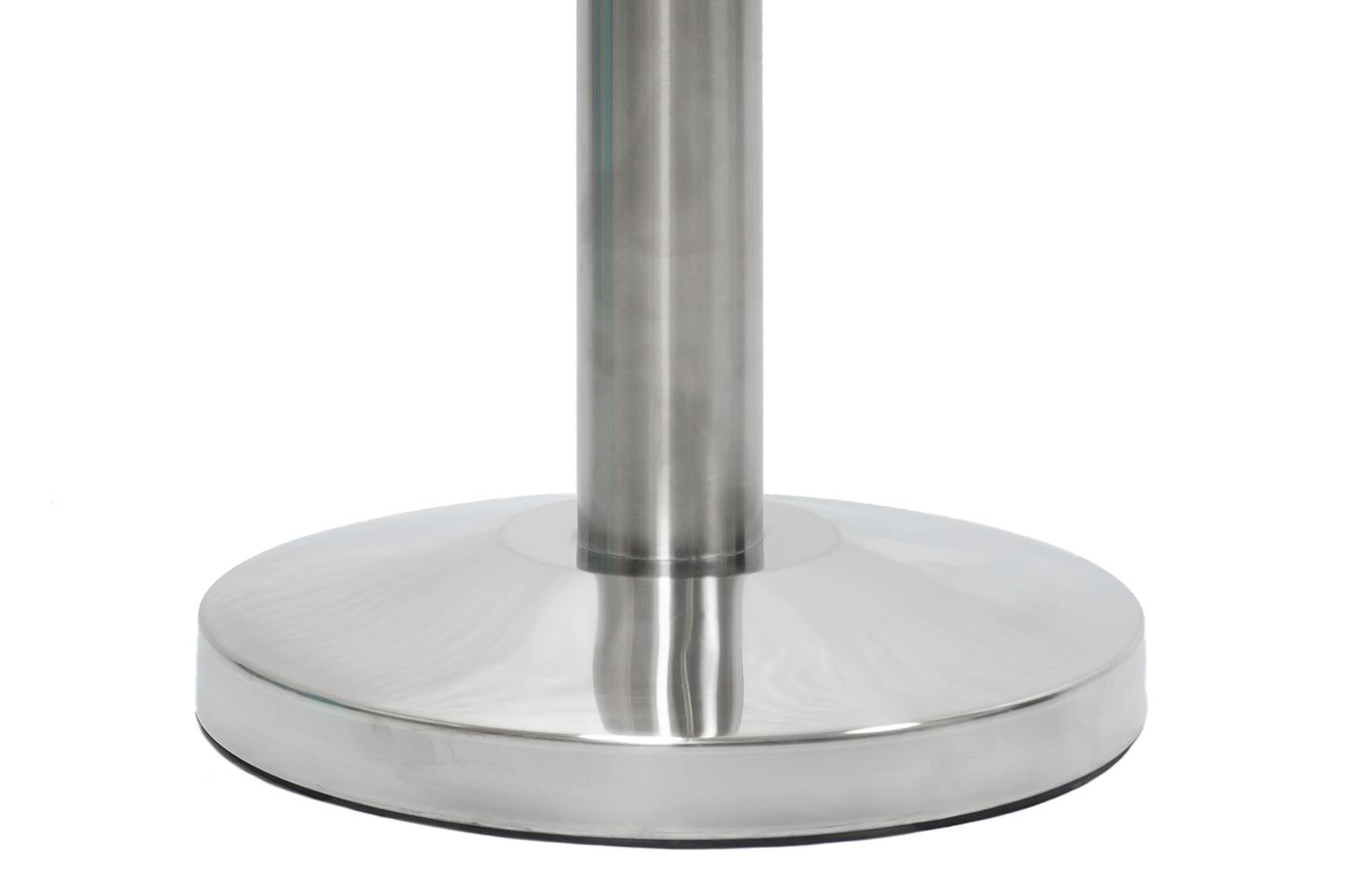 Set Absperrpfosten mit Gurtband | Gebürstetes Chrom - Hellblau | Rote Teppiche