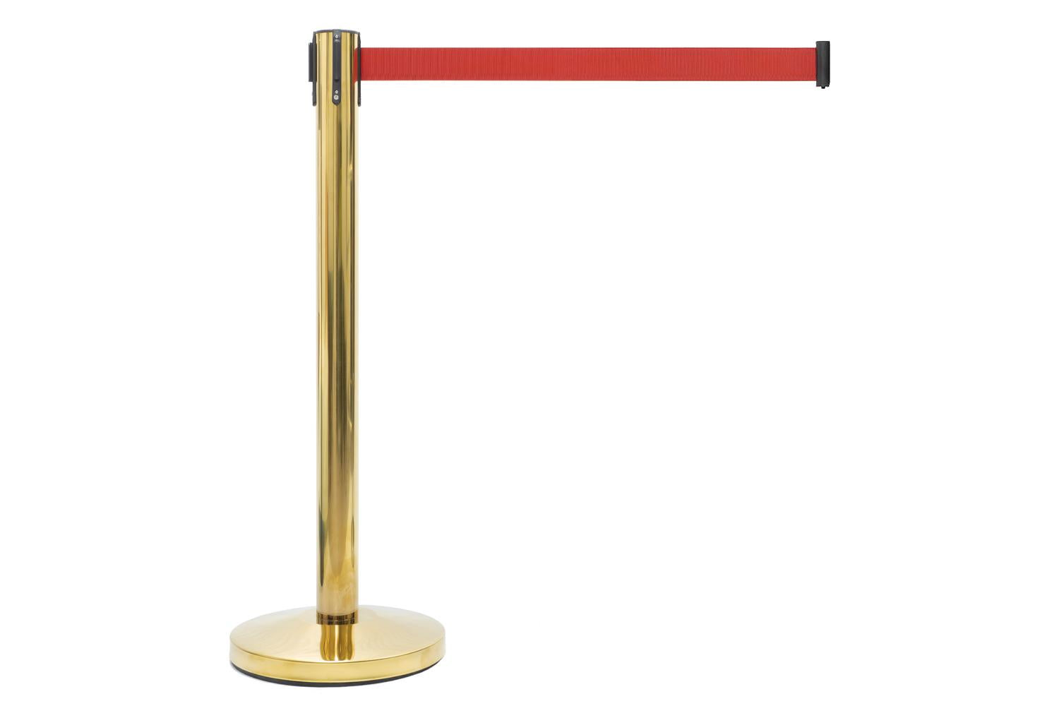 Set Absperrpfosten mit Gurtband | Messing - Rot | Rote Teppiche