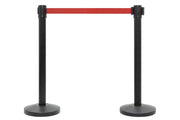 Set Absperrpfosten mit Gurtband | Schwarz - Rot | Rote Teppiche