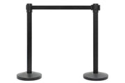 Set Absperrpfosten mit Gurtband | Schwarz - Schwarz | Rote Teppiche