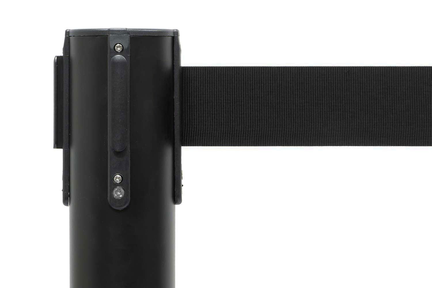 Set Absperrpfosten mit Gurtband | Schwarz - Schwarz | Rote Teppiche